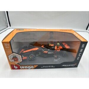 Bburago Formula 1 McLaren MCL38 F1 Miami Lando Norris 1/24 Diecast Car & Figure